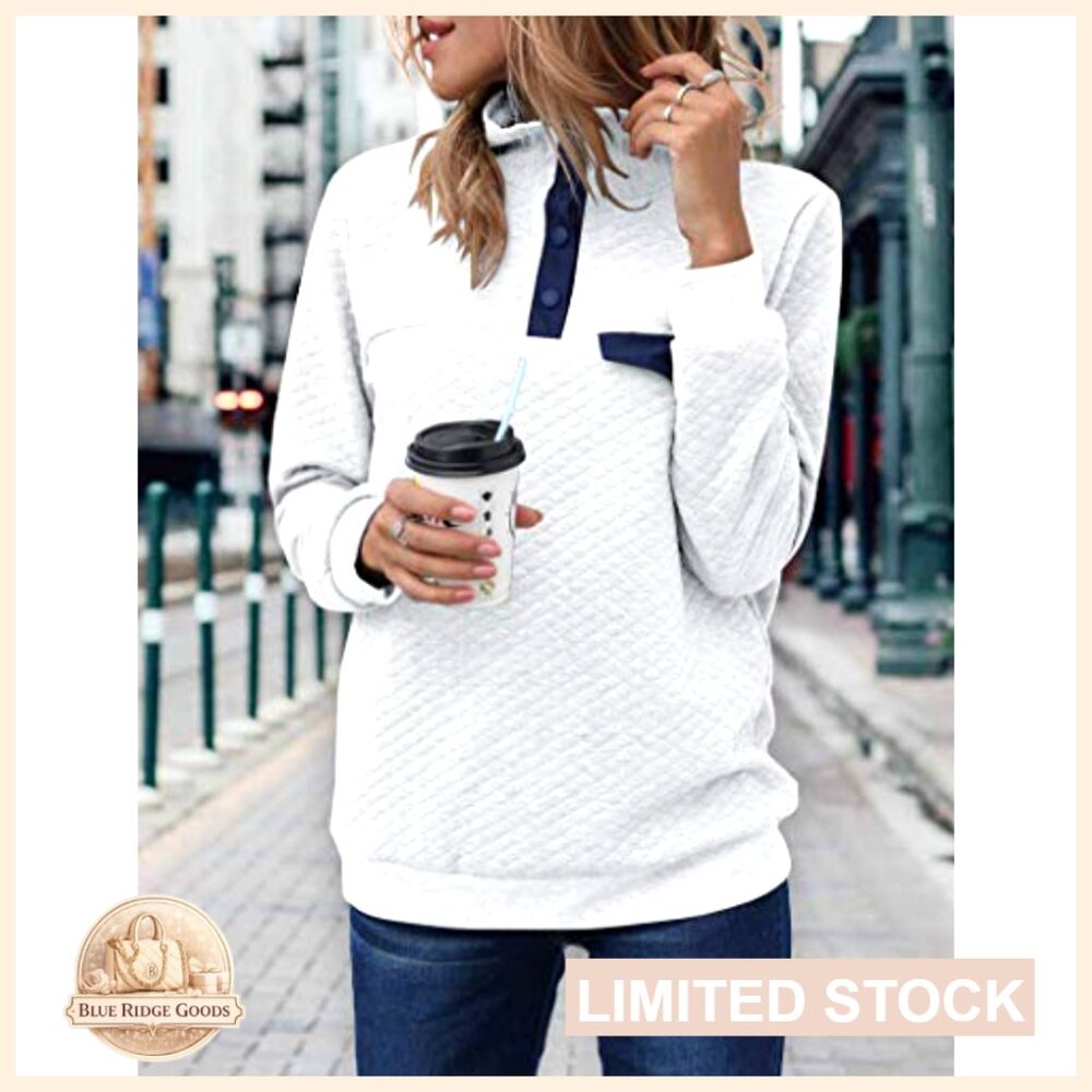 Quilted Pattern Lightweight Pullover Sweatshirt R… - image 2